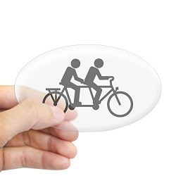 CafePress – Tandem Bicycle Bike – Oval Bumper Sticker, Euro Oval Car Decal