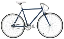Critical Cycles Classic Fixed-Gear Single-Speed Bike with Pista Drop Bars, Midnight Blue, 43cm/X ...