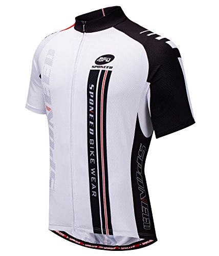 Cycling Tshirt for Men Bicycle Jersey with Pockets Full Zip Bike Racing Clothes Tops Asia XXL/US ...