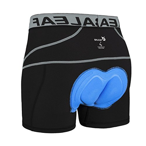 Baleaf Men’s 3D Padded Bike Bicycle MTB Cycling Underwear Shorts (Grey, M)
