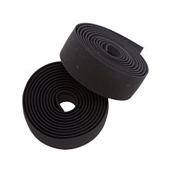 Planet Bike Comfort GEL Road Bike Handlebar Tape with Reflective Bar Plugs (Charcoal Cork)