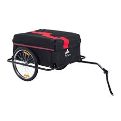 Aosom Elite II Bike Cargo / Luggage Trailer – Red / Black