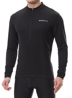 Spotti Men’s Long Sleeve Cycling Jersey, Bike Biking Shirt- Breathable and Quick Dry (Ches ...