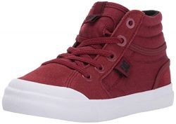 DC Boys’ Youth Evan Hi Skate Shoes, Deep Red, 10 M US Toddler