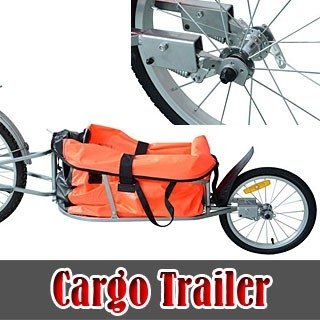 Aosom Solo Single-Wheel Bicycle Cargo Bike Trailer, Orange