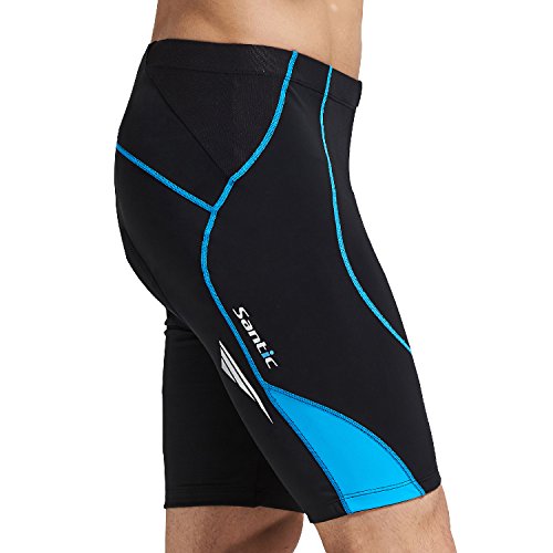 SANTIC Cycling Men’s Shorts Biking Bicycle Bike Pants Half Pants 4D COOLMAX Padded Blue XL