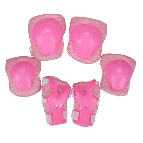 Libar Set of 6 Child Sports Protective Gear Safety Pad Safeguard Knee Elbow Wrist Support Pad Se ...
