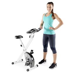 Marcy Foldable Exercise Bike with Adjustable Resistance for Cardio Workout and Strength Training ...