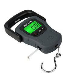 Portable Electronic Balance Digital Fishing Scale Hook Hanging with Tape Measure, 110lb/50kg, 3  ...