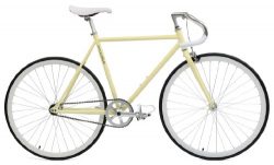 Critical Cycles Classic Fixed-Gear Single-Speed Bike with Pista Drop Bars, Cream, 53cm/Medium