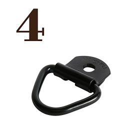 DC Cargo Mall FOUR 2″ Diameter Black Steel V-Ring BoltOn Trailer Cargo Tie-Down Anchor, Re ...