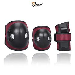 JBM Child Kids Bike Cycling Bicycle Riding Protective Gear Set, Knee and Elbow Pads with Wrist G ...