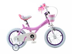 Royalbaby Bunny Girl’s Bike, 14 inch wheels with basket and training wheels training wheel ...