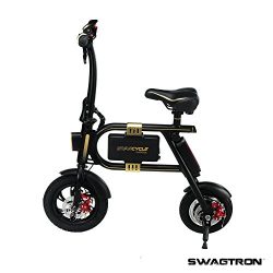 SWAGTRON SwagCycle E-Bike – Folding Electric Bicycle with 10 Mile Range, Collapsible Frame, and  ...