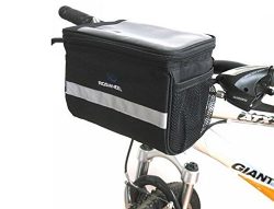BicycleStoreÂ Bicycle Cycling Basket Handlebar Bag with Sliver Grey Reflective Stripe Outdoor Ac ...
