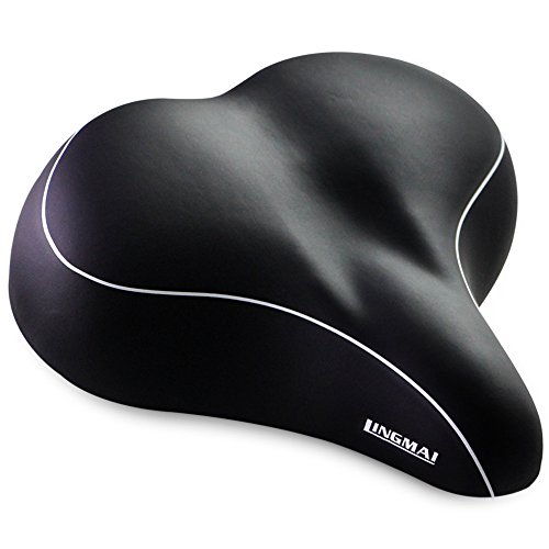 Comfortable Bike Seat for Men and Women ,Oversize Bicycle Saddle With Soft Cushion Improves Comf ...