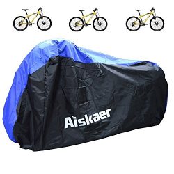 Aiskaer Nylon Waterproof Bicycle Cover Outdoor Rain Protector for 3 Bikes-dustproof and Sunscree ...