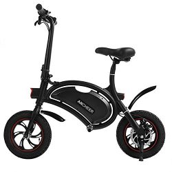 ANCHEER Folding Electric Bicycle E-Bike Scooter 350W Powerful Motor Waterproof Ebike with 12 Mil ...