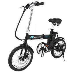 ANCHEER Folding Electric Bike, 16 Inch Collapsible Electric Commute Bike Ebike With 36V 6Ah Lith ...