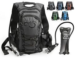 Hydration Backpack With 2.0L TPU Leak Proof Water Bladder- 600D Polyester -Adjustable Padded Sho ...