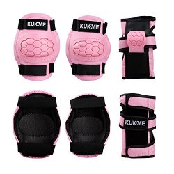 Sports Protective Gear Safety Pad Safeguard (Knee Elbow Wrist) Support Pad Set Equipment for Kid ...