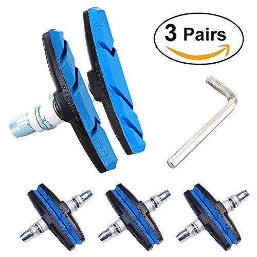 Bike Brake Pads Set, Alritz 3 Pairs Road Mountain Bicycle V-Brake Blocks Shoes with Hex Nut and  ...