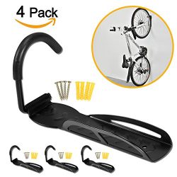 Voilamart Pack of 4 Bike Bicycle Wall Storage Hanger Hook for Garage Shed ,66lb Max Capacity for ...