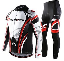 Sponeed Cycling Jersey Long Sleeve Men Full Zipper Bike Jersey Pants Bicycle Riding Clothing Asi ...