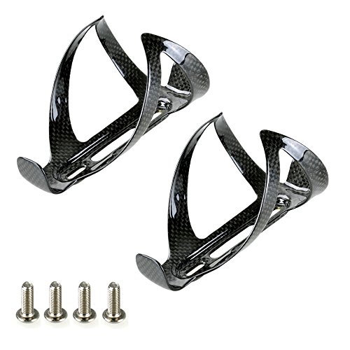 2pcs Carbon Fibre Water Bottle Cages Black For Cycling Road Bike Bicycle MTB