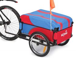 New! Sepnine Steel Frame Bicycle Bike Cargo cart Luggage Trailer 20301S (Red/Blue)