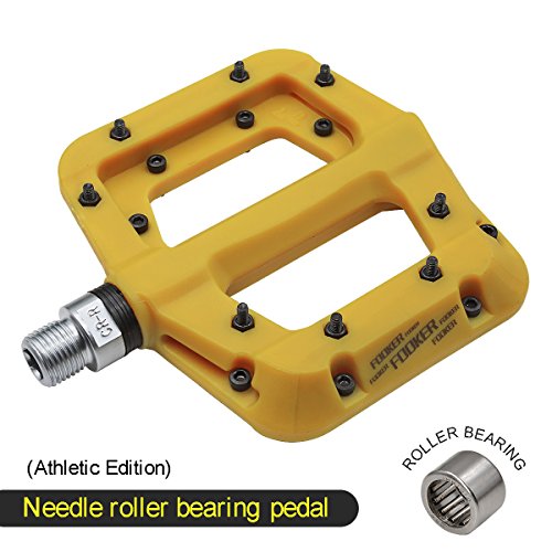 Fooker Nylon Composite 9/16″ Mountain Bike Pedals High-Strength Non-Slip Bicycle Pedals Su ...