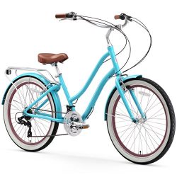 sixthreezero EVRYjourney Women’s 21-Speed Step-Through Hybrid Cruiser Bicycle, Teal