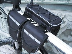 Mocase Bike Bicycle Multi-function Frame Top Tube Pannier Bag with Rainproof Cover for Mountain  ...