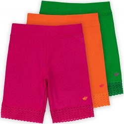 Lucky & Me Jada Little Girls Bike Shorts, Tagless, Soft Cotton, Lace Trim, Underwear, Happy  ...