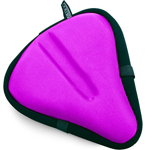 Wide Exercise Bike Gel Seat Cushions [ WIDE SOFT PADS ] – Comfy Bicycle Saddle Covers for  ...