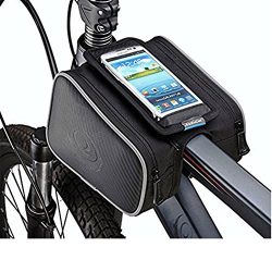 Bicycle Handlebar Phone Bag – Bilateral Bundle Waterproof Bike Storage Bag Saddle Bag on T ...