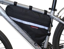 Bushwhacker Fargo Black – Large Triangle Bicycle Frame Bag w/ Reflective Trim Cycling Pack ...