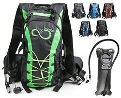 Hydration Backpack With 2.0L TPU Leak Proof Water Bladder- 600D Polyester -Adjustable Padded Sho ...