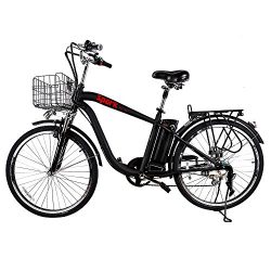 NAKTO/SPARK 26” City Electric Bicycle Ebike with 36V 10Ah Lithium Battery for Men (Black)