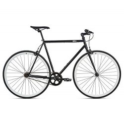 6KU Shelby 2 Fixed Gear Bicycle, Black/White, 49cm