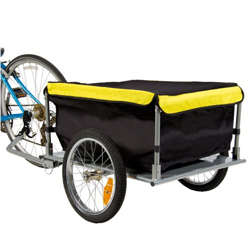 Best Choice Products Tow Hauler Garden Bike Cargo Trailer Bicycle with Cover Shopping Cart Carrier
