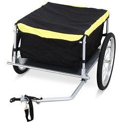 Topeakmart Cargo Bike Trailer with Removable Cover,Yellow and Black