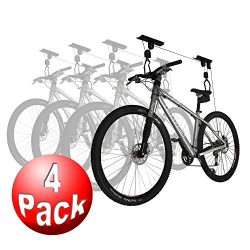 RAD Sportz Bicycle Hoist 4-Pack Quality Garage Storage Bike Lift with 100 lb Capacity Even Works ...