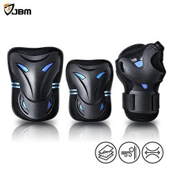 JBM Multi Sport Protective Gear Knee Pads and Elbow Pads with Wrist Guards for Cycling, Skateboa ...