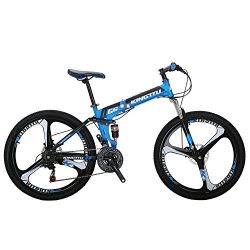 Kingttu G6 Mountain Bike 26 Inches 3 Spoke Wheels Dual Suspension Folding Bike 21 Speed MTB Bicy ...