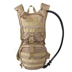 Tactical Hydration Pack Backpack 900D with 2.5L Bladder for Hiking, Biking, Running, Walking and ...