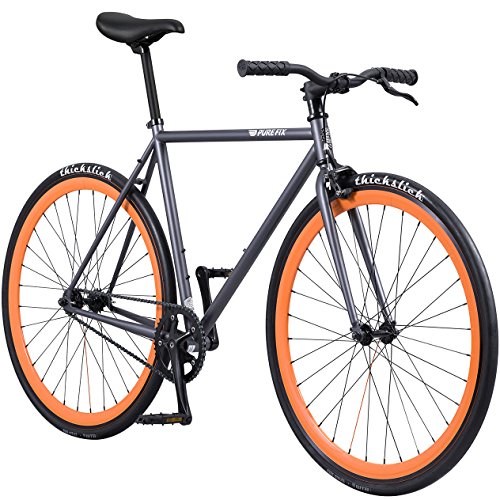 Pure Fix Original Fixed Gear Single Speed Bicycle, Papa Grey/Orange, 64cm/XX-Large