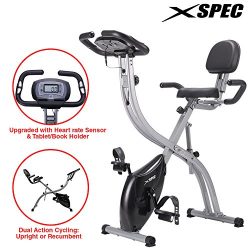 Xspec Upgraded Dual Recumbent Upright Indoor Cycling Foldable Exercise Bike