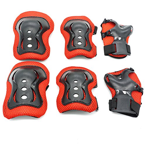Kids Protective Gear,Knee Pads Elbow Pads Wrist Guards 3 In 1 set For Inline Roller Skating Biki ...