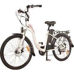 DJ City Bike 500W 48V 13Ah Step-Thru Electric Bicycle, 7-Speed, Samsung Lithium-Ion Battery, Pea ...